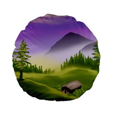 Digital Art Painting Landscape Standard 15  Premium Round Cushions by Wegoenart