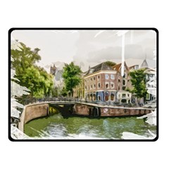 Amsterdam Holland Canal River Fleece Blanket (small)