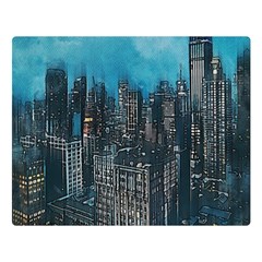 Cityscape Buildings Skyscraper Double Sided Flano Blanket (large)  by Wegoenart