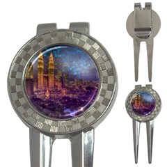 City Lights Skyline Buildings 3-in-1 Golf Divots by Wegoenart