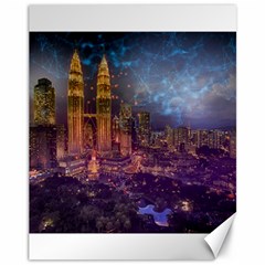 City Lights Skyline Buildings Canvas 11  X 14  by Wegoenart