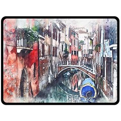 Venice Water Laguna Italy Double Sided Fleece Blanket (large)  by Wegoenart