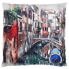 Venice Water Laguna Italy Large Flano Cushion Case (one Side) by Wegoenart