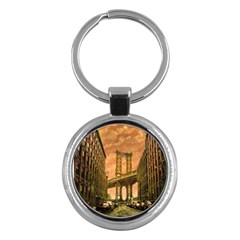 Architecture Buildings City Bridge Key Chain (round) by Wegoenart