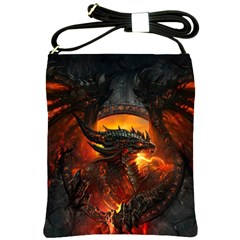 Dragon Fire Fantasy Art Shoulder Sling Bag