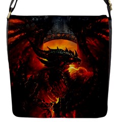 Dragon Fire Fantasy Art Flap Closure Messenger Bag (S)