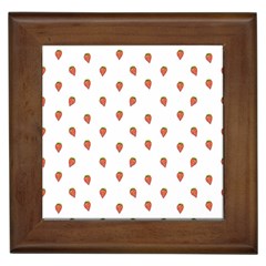 Cartoon Style Strawberry Pattern Framed Tiles by dflcprintsclothing
