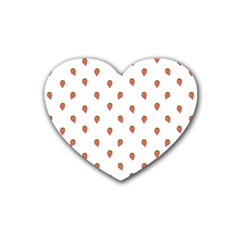 Cartoon Style Strawberry Pattern Heart Coaster (4 Pack)  by dflcprintsclothing