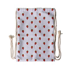 Cartoon Style Strawberry Pattern Drawstring Bag (small) by dflcprintsclothing