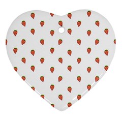 Cartoon Style Strawberry Pattern Ornament (heart) by dflcprintsclothing