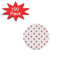 Cartoon Style Strawberry Pattern 1  Mini Buttons (100 Pack)  by dflcprintsclothing