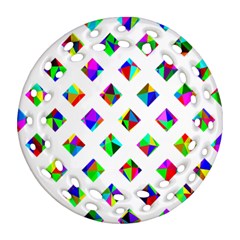Rainbow Lattice Round Filigree Ornament (two Sides)