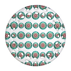 Christmas Decoration Colorful Round Filigree Ornament (two Sides)