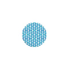 Fabric Geometric Aqua Crescents 1  Mini Magnets