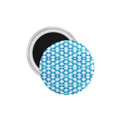 Fabric Geometric Aqua Crescents 1.75  Magnets