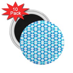 Fabric Geometric Aqua Crescents 2 25  Magnets (10 Pack) 