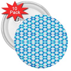 Fabric Geometric Aqua Crescents 3  Buttons (10 pack) 