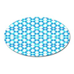 Fabric Geometric Aqua Crescents Oval Magnet