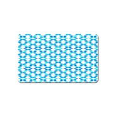 Fabric Geometric Aqua Crescents Magnet (Name Card)