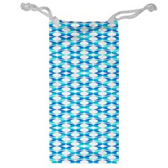 Fabric Geometric Aqua Crescents Jewelry Bag