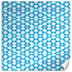 Fabric Geometric Aqua Crescents Canvas 12  x 12 