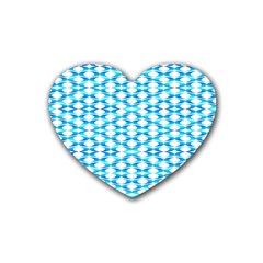 Fabric Geometric Aqua Crescents Heart Coaster (4 pack) 