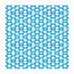 Fabric Geometric Aqua Crescents Medium Glasses Cloth (2 Sides) by Bajindul