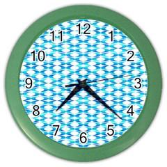 Fabric Geometric Aqua Crescents Color Wall Clock