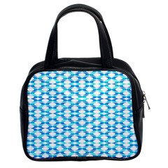 Fabric Geometric Aqua Crescents Classic Handbag (Two Sides)