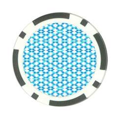 Fabric Geometric Aqua Crescents Poker Chip Card Guard (10 pack)