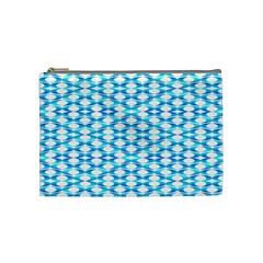 Fabric Geometric Aqua Crescents Cosmetic Bag (medium)