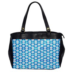 Fabric Geometric Aqua Crescents Oversize Office Handbag