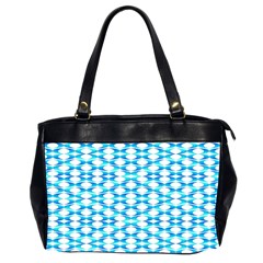 Fabric Geometric Aqua Crescents Oversize Office Handbag (2 Sides)