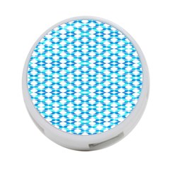 Fabric Geometric Aqua Crescents 4-Port USB Hub (One Side)