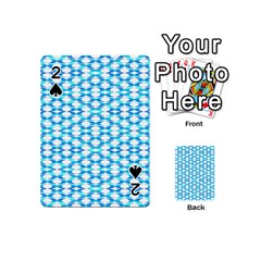 Fabric Geometric Aqua Crescents Playing Cards 54 Designs (Mini)