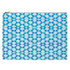 Fabric Geometric Aqua Crescents Cosmetic Bag (XXL)