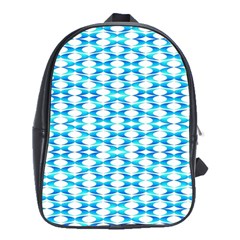 Fabric Geometric Aqua Crescents School Bag (xl)