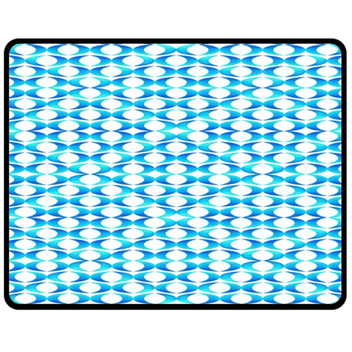 Fabric Geometric Aqua Crescents Double Sided Fleece Blanket (Medium) 