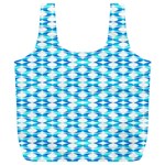 Fabric Geometric Aqua Crescents Full Print Recycle Bag (XL) Front