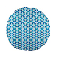 Fabric Geometric Aqua Crescents Standard 15  Premium Flano Round Cushions