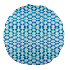 Fabric Geometric Aqua Crescents Large 18  Premium Flano Round Cushions