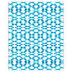 Fabric Geometric Aqua Crescents Drawstring Bag (Small)