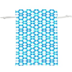 Fabric Geometric Aqua Crescents  Lightweight Drawstring Pouch (xl)