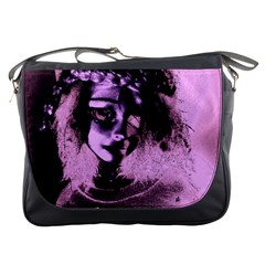 Sad Doll Pink Glow Messenger Bag by snowwhitegirl