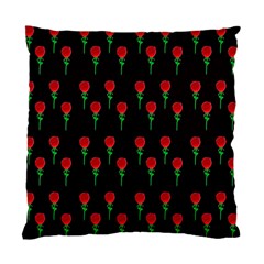 Red Water Color Rose On Black Standard Cushion Case (two Sides) by snowwhitegirl
