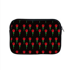 Red Water Color Rose On Black Apple Macbook Pro 15  Zipper Case by snowwhitegirl