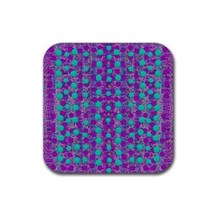 Happy Days Of Free  Polka Dots Decorative Rubber Coaster (square)  by pepitasart