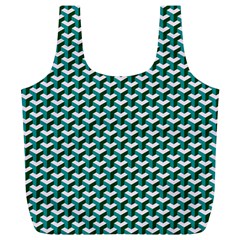 Pattern Green Blue Grey Hues Full Print Recycle Bag (xl) by Wegoenart