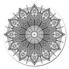 Mandala Meditation Zen Flower Yoga Magnet 5  (round) by Wegoenart