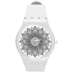 Mandala Meditation Zen Flower Yoga Round Plastic Sport Watch (m) by Wegoenart